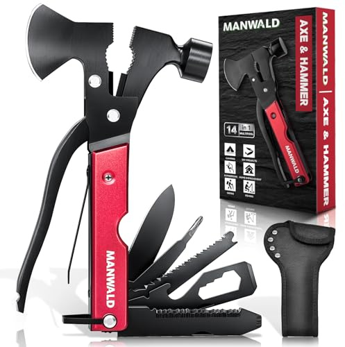 Hacha multiherramienta 15 en 1, regalos del día de San Valentín para adultos, accesorios de camping, equipo de supervivencia, multiherramienta para camping, senderismo, supervivencia, regalos geniales