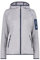 CMP - Giacca in Knit-Tech da Donna con Cappuccio Fisso, Argento-Blue, 44