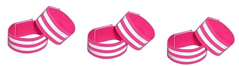 Toddmomy 3-Teiliges Paar Laufübungs-Knöchelbänder Verstellbare Sicherheitsarm-Gehzubehörbänder Radfahren-Reflektor Rosiges Bein Rosiges Handgelenk Outdoor-Armband Ausrüstung
