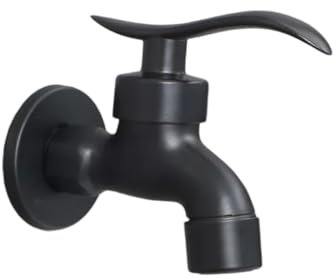 Wand Wasserhahn Vollautomatischer Waschmaschinen-Wasserhahn Badezimmer-Mopp-Pool-Messing Einzelner Kaltwasserhahn Schwarzer Haushalt 1/2 Zoll Mopp-Pool-Wasserhahn