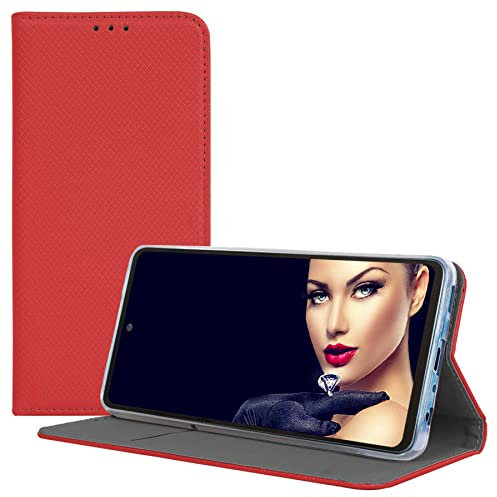 mtb more energy® Klapphülle Smart Magnet kompatibel mit Xiaomi Redmi 13C, Poco C65 - rot - Bookstyle - Schutz-Tasche Hülle Wallet Case