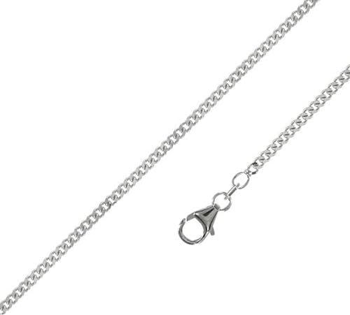 QUADRI – Panzerkette Kette Damen Silber 925 mit Diamantschliff – Silberkette damen 925 ohne anhänger Breite 1.2 mm – Königskette Länge 45 cm – 925 Silberkette Damen - Halskette Damen Silber 925