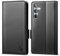 CASBST Handyhülle für Samsung Galaxy A55 5G Hülle Premium Leder Schutzhülle Klappbar mit Kartenfach Ständer Magnet Flipcase für Samsung A55 Handytasche mit RFID Klapphülle für Galaxy A55 Schwarz