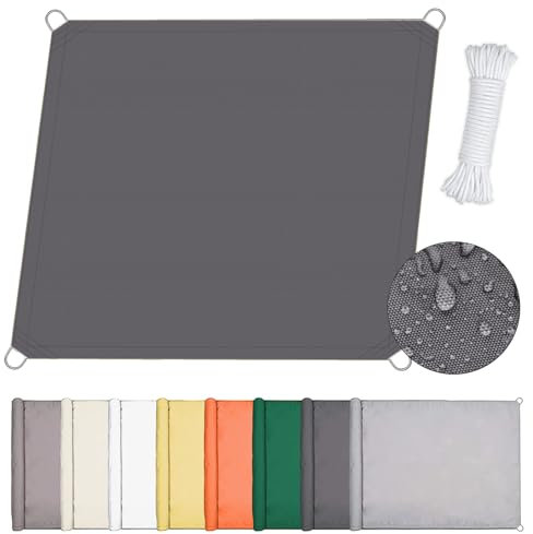 Sonnensegel Rechteckig, Sonnenschutz Wasserdicht Balkon mit Ösen, Segeltuch Winddurchlässig für Garten Terrasse Camping, Markisenstoff Uv Schutz, mit Befestigungsseile Hitzeschutz Ohne Bohre