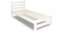 Holzbett 100x200 cm mit Lattenrost Modern Bett Bed Kiefer Massiv Bettgestell Einzelbett Massivholzbett Klassisch | Komfortabel & Langlebig | Skandinavisch Boho Landhaus Kopfteil hoch weiß