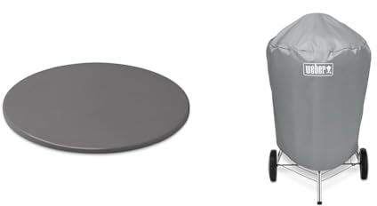 Weber Pierre à Pizza Artisanale - Pierre de Cuisson Vitrifiée pour Barbecue & Accessoire Barbecue 7176 - Housse Barbecue Charbon 57 CM