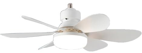Kmarouse Socket Ceiling Fans with Lights and Remote, Ceiling Fan That Screws Into Light Bulb Socket, 3 Colors 3000K-6500K, Dimmable LED, Wireless Ceiling Fan for Bedroom Kitchen(42x20.5cm)
