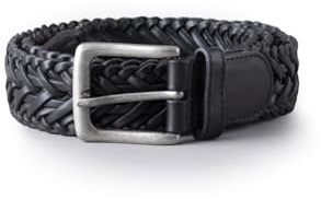 Howbeck Men's Leather Braided Belt (Black, Extra Large)