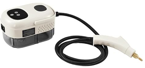 Pulitore a vapore elettrico con schermo digitale, pulitore a vapore a mano, 1100 ml serbatoio d'acqua di grande capacità, con 4 testine regolabili su 6 livelli, 10 S, riscaldamento rapido (Bianco)