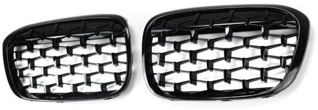 XYghzh Nieren Schwarz Kühlergrill Streifen Kühlergrill für BMW X1 New F48 2016-2019,Grill Glanz Schwarz Doppelsteg Sport Kühlergrill
