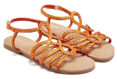 GIOSEPPO Yakima Sandalen aus geflochtenem Leder, orange, 41 EU
