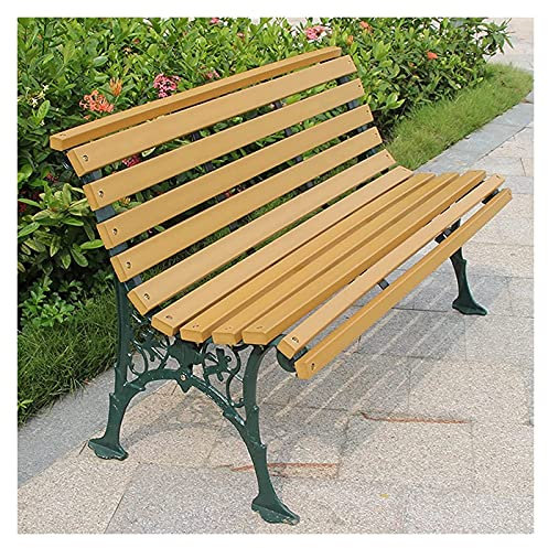 Outdoor-Bank, Terrassenbank, Veranda-Möbel, Outdoor-Parkstühle, Gartenbänke, Retro-Gartenbänke mit Kunststoff-Holz-Sitzschale (120 cm) ()