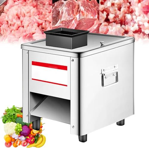 LYFDPN Meat Cutting Machine, Home and Commercial Electric Stainless Steel Chicken Fish Beef Meat Vegetable Slicer (7MM)