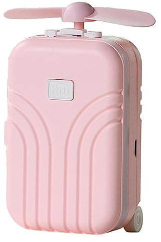 TOGEVAL 1pieza Ventilador Mini Usb Portátil Con Espejo Led Ventilador De Mano Recargable Para Verano Para Oficina Casa y Escuela Color Rosa