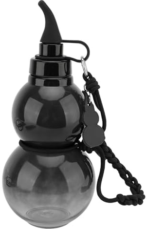 Zerodis Bottiglia a forma di zucca, bottiglia d'acqua portatile PCTG per lo sport (NERO)
