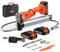olmlmo Fettpresse, 2-in-1 Design Akku Fettpresse mit 2 * 2.0AH Batterien und Ladegerät, 10,000 PSI 4.5 oz/min Elektrische Fettpresse mit 3 Kupplungen, 39.4 Inch Schlauch und Aufbewahrungskoffer