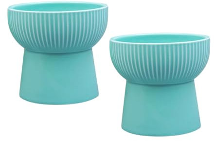 COSMEVIVI High Feet Pet Feeder Bowl Cat Ceramic Feeder and Easy to Clean for Pet's Healthy Feeding