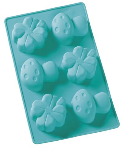 efco creative GmbH Silikonform, Pilze und Kleeblätter, 27,6x17 cm, 6fach