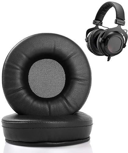 DowiTech Professionelle Ersatz Ohrpolster Kissen Kompatibel mit Beyerdynamic Custom One Pro Plus Kopfhörer Ohrpolster mit Hautfreundlichem Leder und Memory-Schaum