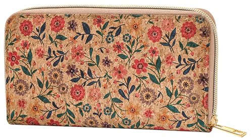 GmeDhc Kork Portemonnaie mit Reißverschluss für Damen, Bunte Geldbörse mit Kartenhalter, Vegan - Geschenk für Mädchen