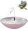 matches21 HOME & HOBBY Solar-Brunnen Set für draußen mit 45 cm Schale rosa als Garten-Brunnen Spring-Brunnen