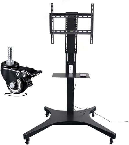 SXRLOZ Support TV roulettes Professionnel, élévateur TV motorisé, Hauteur réglable, Support de Sol pour TV de 42 à 70 Pouces, Course d'élévation motorisée 90cm/35.4inch, Max 600x400mm