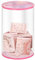 Klare Acryl Spardose zum öffnen 9× 9× 15cm Transparent Spardose Sparschwein für Erwachsene Kinder(Rosa)