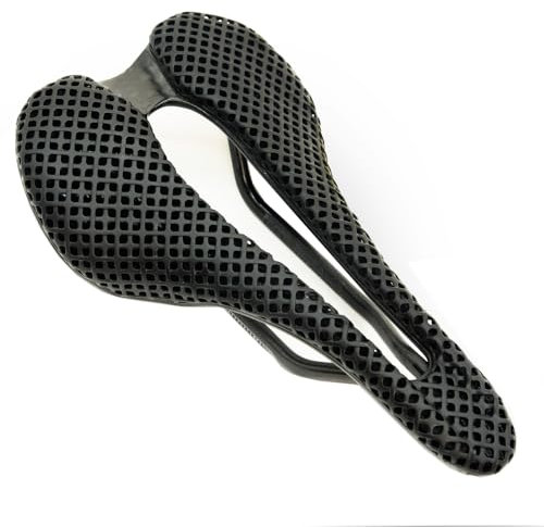 HLIYA 3D Druck Carbon Fahrrad Sattel leicht/weich/atmungsaktiv/wasserdicht, UniseSitzpolster für City/Rennrad/MTB Fahrrad Sattel145mm (245X145mm)