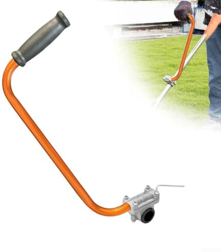 Ergonomischer Trimmergriff, Aluminium-Rasentrimmer-Griff, verstellbare Verlängerung, Rasentrimmer-Griff für einfache Rasenpflege, Landschaftsbau (Orange)