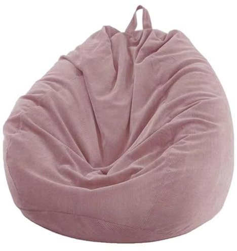 Highdi Puff Salon Adulto 85 x 110 CM Sin Relleno, Grande Puff Gamer - Material de Pana, Duradero y Cómodo, Rosa Bean Bag Chair para Salón, Dormitorio y Sala de Juegos
