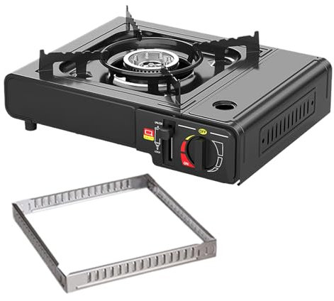 Zunishaone Cassette Stove Camping – Barbacoa cassette – Potente quemador de con control de llama multinivel, regulación precisa de la temperatura y encendido automático para vacaciones de camping,
