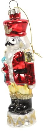 Garneck Christmas Nutcracker Glass Ornament Unique Nutcracker Soldier Decoration for Tree Holiday Parties and Outdoor Decor Fine Craftsmanship Easy to Clean Versatile Xmas Tree Ornaments