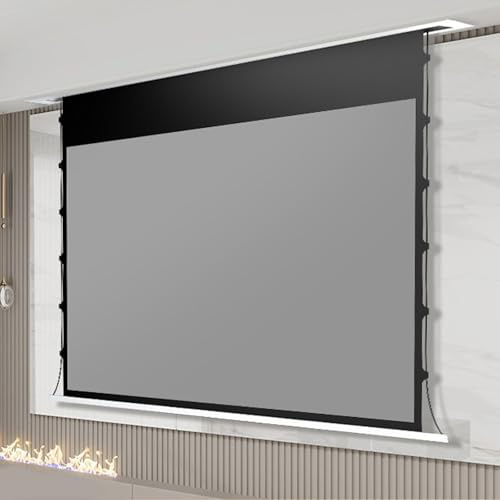 Pantalla de proyector portátil con tensión de pestaña para empotrar en el techo, proyector motorizado eléctrico 3D 4k, pantalla de proyección oculta en el techo, ahorra espacio.,110inch