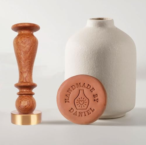 Personalisierter Töpferei-Stempel, personalisierter Logo-Stempel für Bastelliebhaber (Griff K)