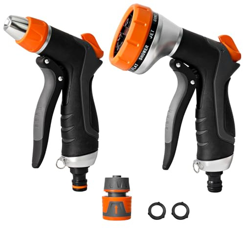 2 Stück Gartenbrause Spritzpistole, 12 Funktionen Gartenspritze