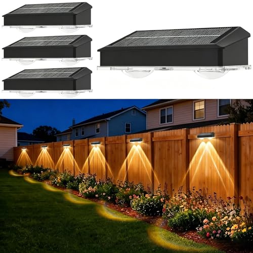 Aogled Lámparas Solares Jardín Exterior 4 Pack,Foco LED Solar 3000K Luz Cálida,IP65 Impermeable,Fácil Instalación Sin Cables,Iluminación Automática para Caminos,Terraza y Jardín