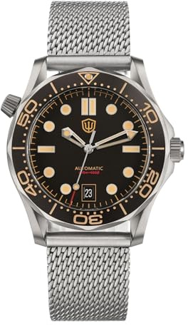 watchdives WD007 39mm Titanium Automatik Taucheruhr für Herren, PT5000 Hochfrequenz Mechanisches Uhrwerk, Grad 2 Titangehäuse, Top Hat Saphirglas, 200M Wasserdicht, BGW9 Leuchtende Militär Taucheruhr