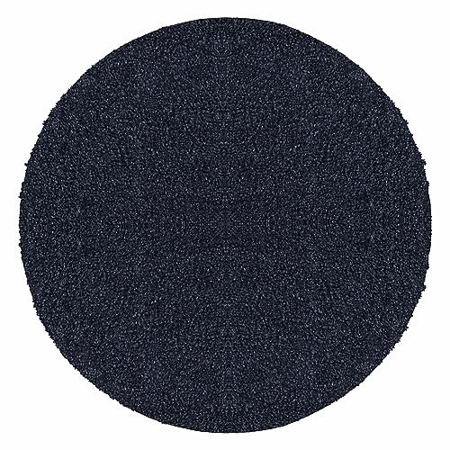 Teppium Moderner Hochflor Teppich Wohnzimmer 160 cm Rund Marineblau - Shaggy Flauschiger Teppich, Extra Weich, Pflegeleicht und Einfarbig - für Schlafzimmer, Küche und Esszimmer