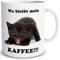 TRIOSK Tasse Katze lustig mit Büro Spruch Wo bleibt Mein Kaffee Katzenmotiv Geschenk für Katzenliebhaber Frauen Freundin, Keramik 300ml