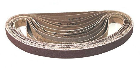 120 Stück Schleifbänder | 13 x 451mm | Schleifband Set | je 20 x Korn 40-60-80-120-180-240 | für Powerfeile | Zum Schleifen, Feilen, Schärfen und Entrosten | Gewebe-Schleifbänder