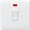 Knightsbridge CU8341N Curved Edge 20 A DP Switch with Neon, White