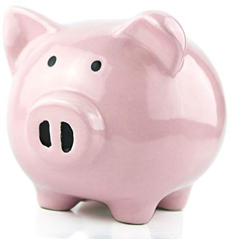TIRELIRE COCHON, géante, xxl, tirelire originale, tirelire à casser, rigolote, rose, argent, monnaie, tirelire en céramique, avec marteau et enclos en bois (Rose1)