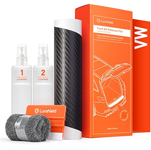 Luxshield Ladekantenschutz Folie für VW Golf Variant 7 (VII) AU/BA I 2013-2020 - Stoßstangenschutz, Kratzschutz, Lackschutzfolie - Carbon Schwarz