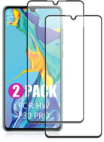 SCL Panzerglas Schutzfolie Für Huawei P30 Lite Panzerglas. Full Cover Glasschutz, Voller Displayschutz Glas schutzfolie【2 Stück】,【9H Härte】 Anti-Fingerabdruck, Blasenfrei 【Schwarz】