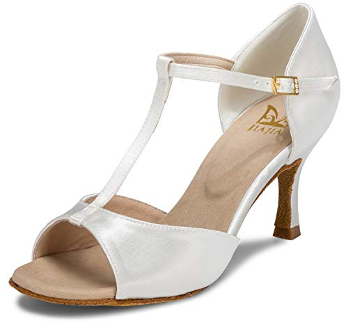JIAJIA 20511 Damen Sandalen Ausgestelltes Heel Super-Satin Latein Tanzschuhe