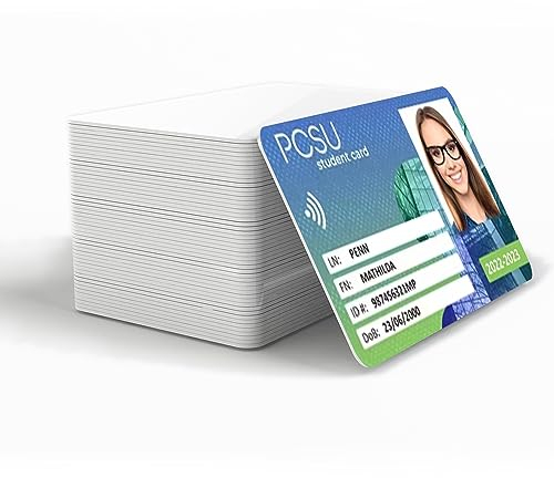 50 Stück PVC Plastikkarten Blanko Kreditkarte ID Karten Blanko Karten Weiße Plastikkarten,Kompatibel mit Zebra Magicard Evolis Fargo Datacard-Kartendruckern. NICHT für Tintenstrahldrucker