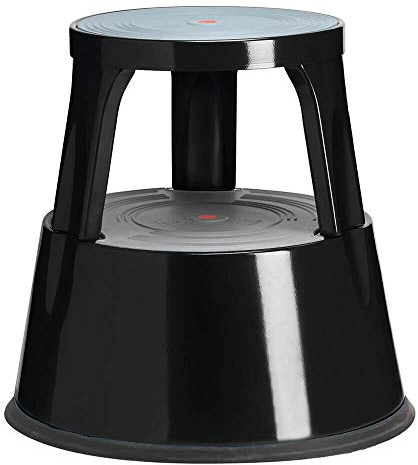 A-Series Rollhocker AS1233, SCHWARZ, Tritthocker, fahrbar, Metall