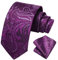 HISDERN Krawatte Herren Formale Krawatte Lila Einstecktuch Set