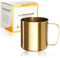Robin Goods® mug en Acier Inoxydable doré - mug de Haute qualité - mug de Camping - incassable et sans BPA (1 pièce - Couleur Or)