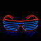Therlan LED Brille, LED Leuchtende Brille, PartyBrille Leuchtend Led Glasses, Neon Rave Brille, Flashing Brillen, LED Kostüme Brille Sonnenbrille, Atzenbrille Led Brille für Kostüme Party (Rot-Blau)